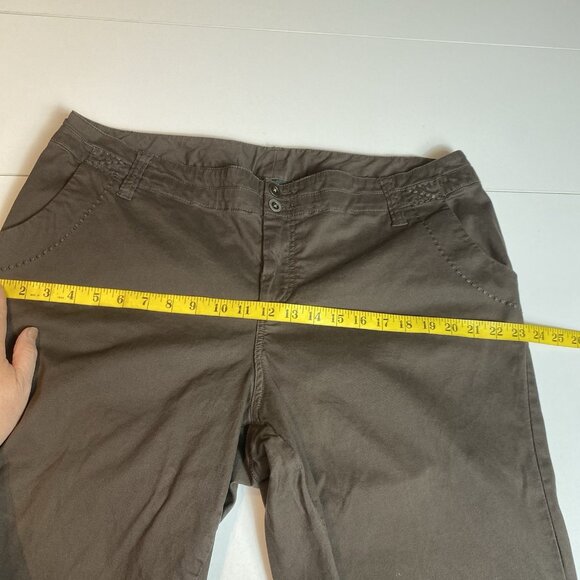 Lane Bryant Womens Crop Pants Brown Top Stitching Zip Hem Pockets Boho Sz 20 - Picture 8 of 10